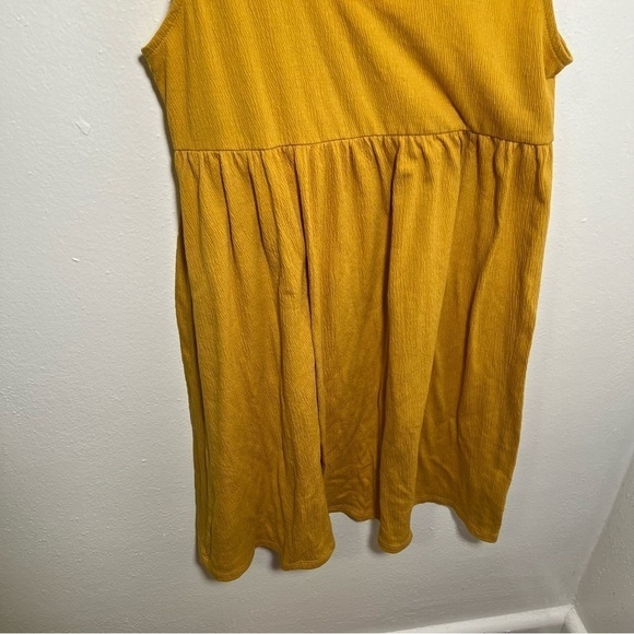Wild Fable Tie-Strap Babydoll Textured Knit Dress Mustard Yellow - Picture 7 of 12